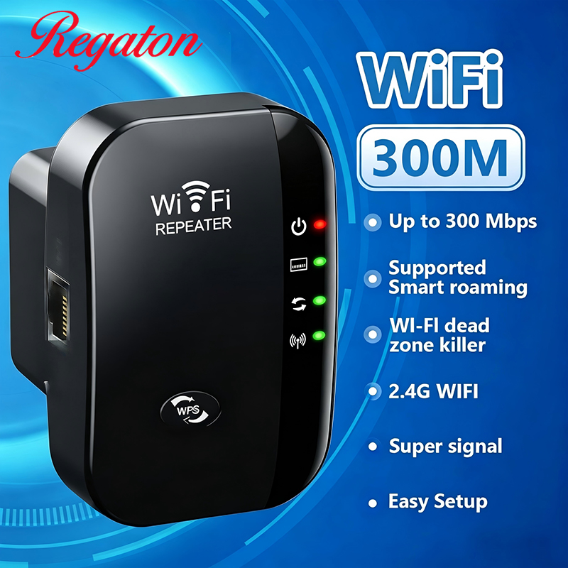 Office Tech - Bezprzewodowy wzmacniacz sygnału WiFi 300M 2.4GHz,